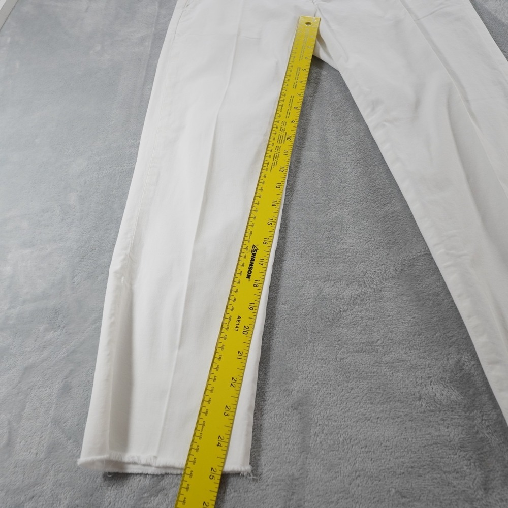 Frank & Eileen  Wicklow Capri Pants Womens 6 White Cotton Coastal Casual Stretch - Picture 5 of 11
